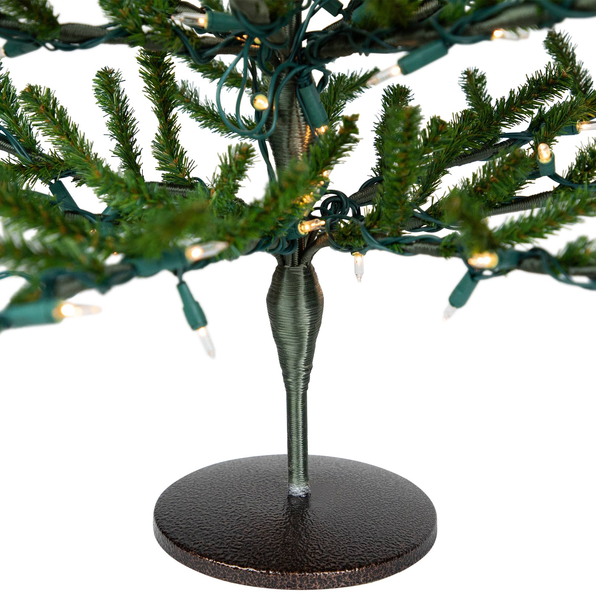 3ft. Pre-Lit Alpine Coral Artificial Christmas Tree, Clear Lights